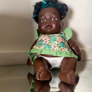 Floral Dress Baby Doll with Green Accents - vintage